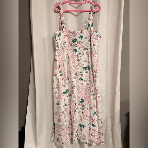 NWT Ann Taylor Map Print Flare Dress - Picture 5 of 5